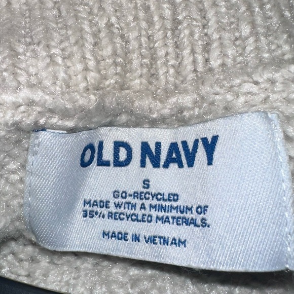 Old Navy Mock Neck Sweater Cream Size Small Pullover Cropped Long Sleeve - Picture 4 of 8